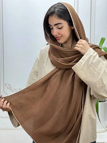 خرید شال پلیسه برشکا حاشیه کنفی | سبک، ترندی و خاص | گالری هلدا